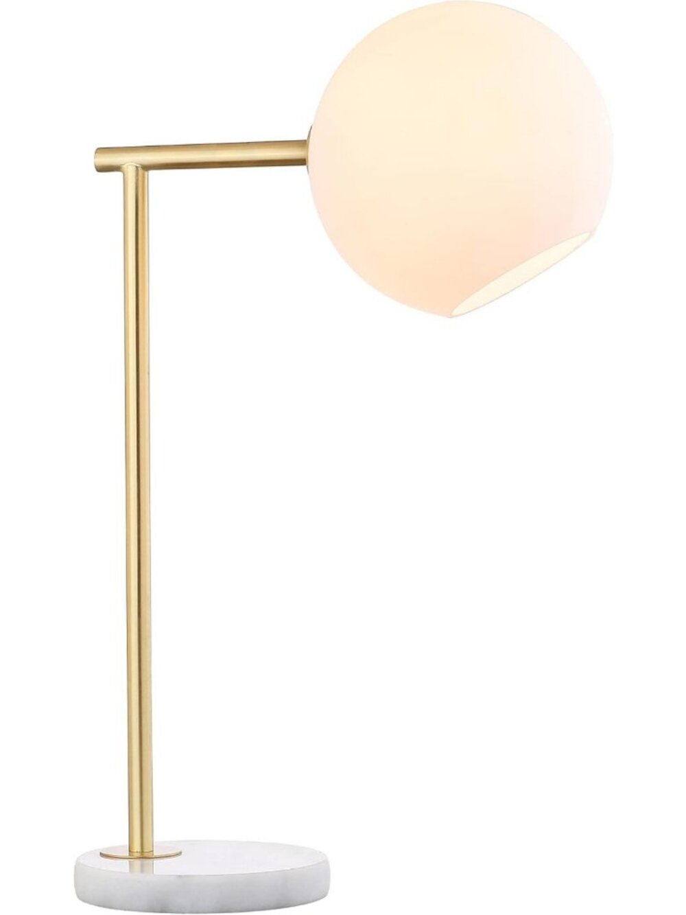 Modern Globe Bedside Table Lamp 20.5" - Gold & White, Stylish Home Decor Accent